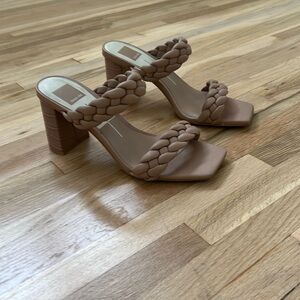Braided Dolce Vita tan heels
